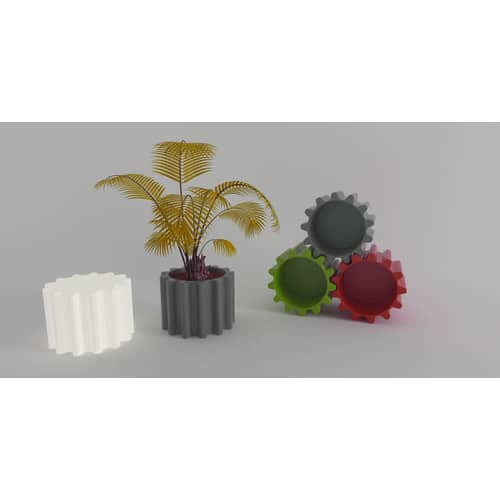 Table basse Gear plastique orange / Pouf - Ø 55 x H 43 cm - Slide - Orange - Polyéthylène