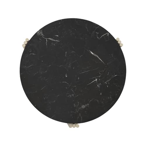 Table basse Tribus pierre noir / Ø 60 x H 35 cm - Marbre / Seconde vie - AYTM - Marbre noir / Sable - Acier, Marbre