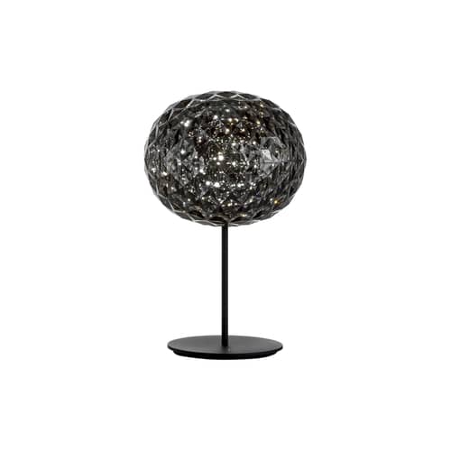 Planet LED Table lamp plastic material grey black LED - H 53 cm - Kartell - Smoked grey / Black base - Aluminium, Thermoplastic technopolymer