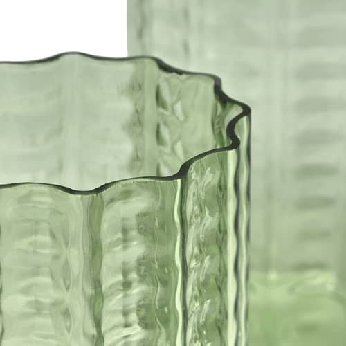 Vaso Wave 02 vetro verde / Ø 15 x H 28 cm - Serax - Verde - Vetro soffiato a bocca
