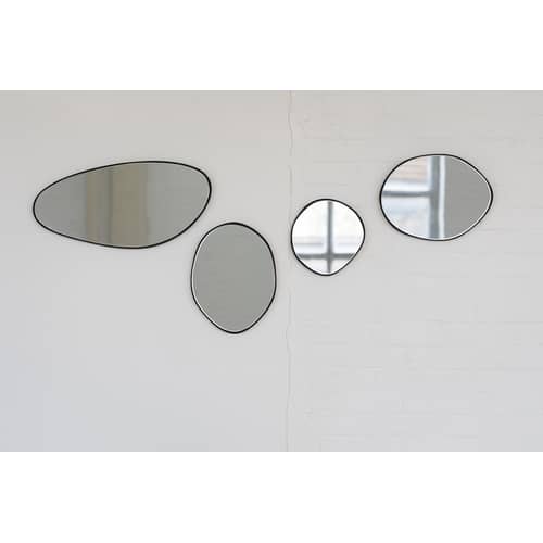 D Wall mirror metal black / 49 x 23 cm - Serax - 49 x 23 cm - Powder coated steel