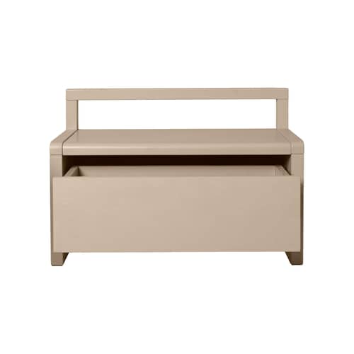 Banc enfant Little Architect / Rangement avec tiroir coulissant - L 60 cm - Ferm Living - Beige Cachemire - Frêne massif, Placage de frêne