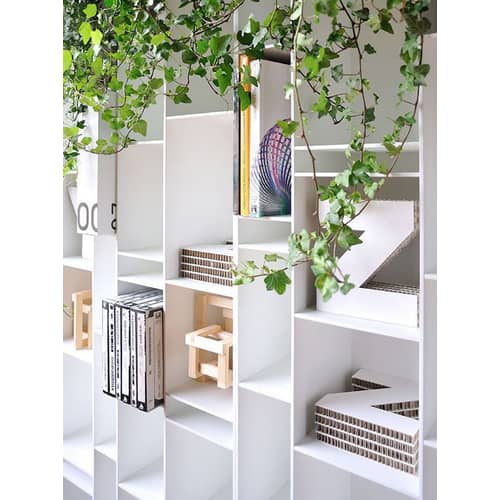 Bibliothèque Random 2C bois naturel / L 36 x H 217 cm - MDF Italia - Noyer - MDF plaqué noyer Canaletto