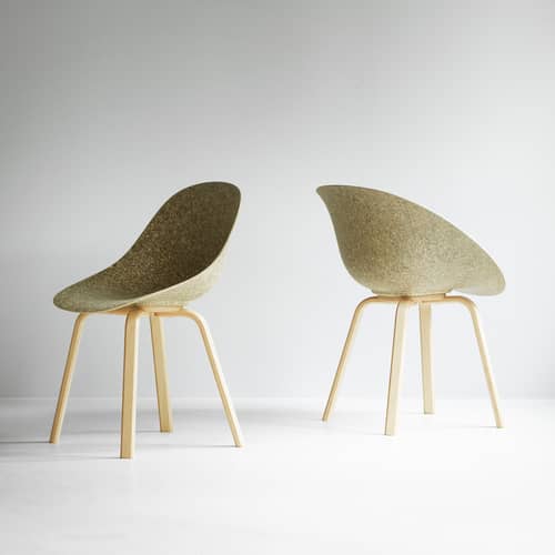 Mat Chair cane & fibres brown / Navy Alga - Beechwood Base, legs - Normann Copenhagen - Alga (dark) / Beechwood Base, legs - FSC-certified beech, Seagrass