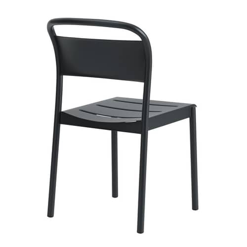 Chaise empilable Linear - Muuto - Noir - Acier