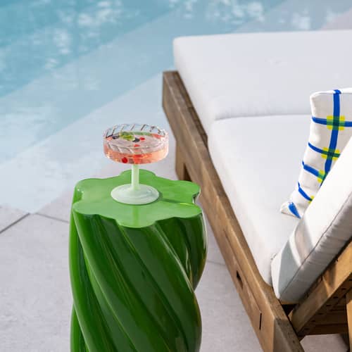 Coppa da champagne Twirl vetro verde / Set di 2 - & klevering - Verde - Vetro