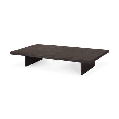 Couchtisch Grooves holz schwarz / 170 x 120 x H 34 cm - Ethnicraft - 170 x 120 cm - Festes Teakholz gebeizt