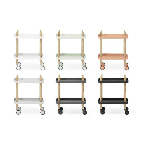 Desserte Block métal blanc / 50 x 35 cm - Normann Copenhagen - Blanc - Acier, Frêne