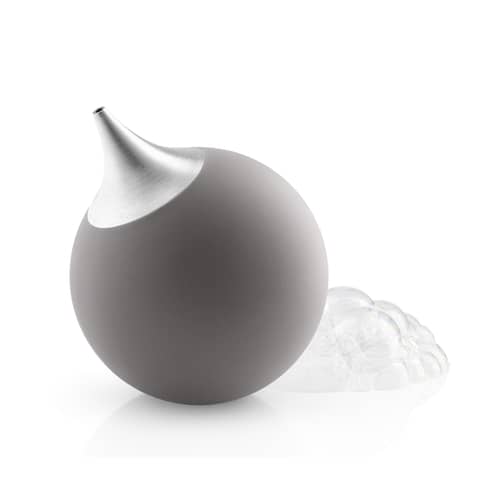 Distributeur de savon  plastique gris / Poire souple - Eva Trio - Gris Eléphant - Acier inoxydable, Silicone souple