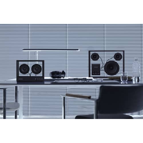 Enceinte Small verre blanc / L 26 x H 20 cm - Verre trempé - Transparent Speaker - Blanc / Transparent - Aluminium, Verre trempé