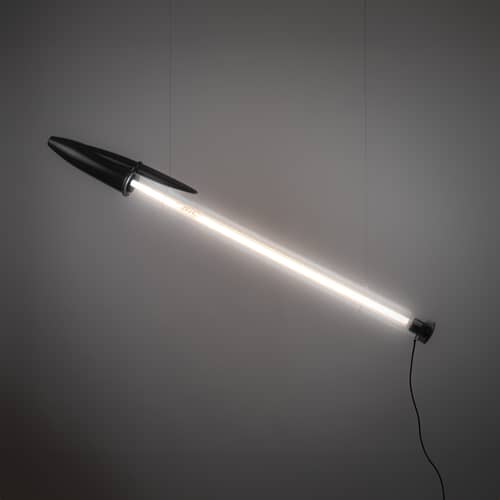 Lampe Bic noir design / LED - H 178 cm - Seletti - Noir - Polycristal