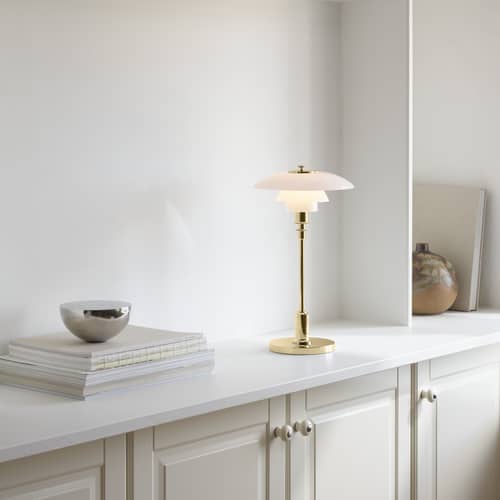 Lampe extérieur sans fil rechargeable PH 2/1 / LED - Louis Poulsen - Laiton - Laiton, Verre