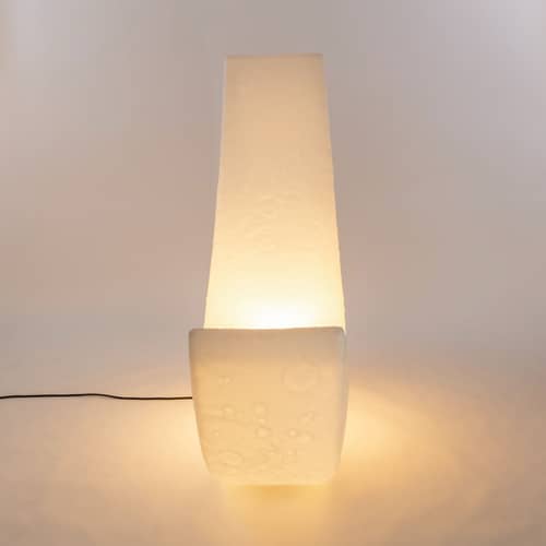 My Moon Outdoor floor lamp plastic material white / Luminous rocking chair - L 152 cm / Indoor-outdoor - Seletti - White - Polythene