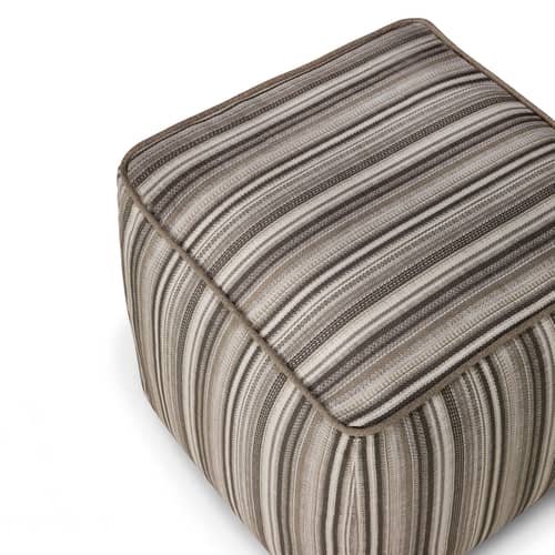 Outdoor-Hocker Zahara Outdoor textil grau - Ethnicraft - Grau - Polypropylen-Stoff, Schaumstoff