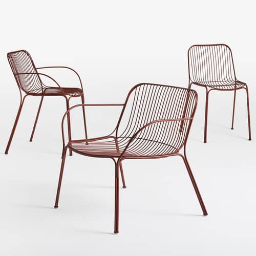 Poltrona bassa HiRay metallo rosso / Metallo - Kartell - rosso ruggine - Acciaio galvanizzato verniciato