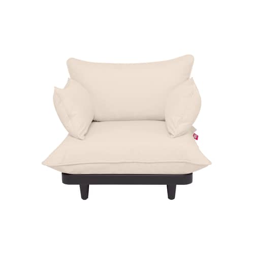 Poltrona imbottita Paletti Lounge tessuto beige - Fatboy - Sahara - Polietilene riciclato, Schiuma di poliestere, Tessuto Olefina