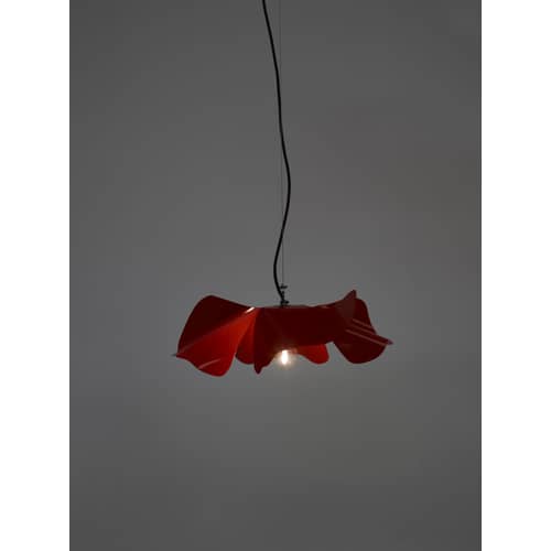 Sospensione Papavero Small metallo rosso / Ø 45 cm- Acciaio - Opinion Ciatti - Rosso - Acciaio inossidabile, Tessuto