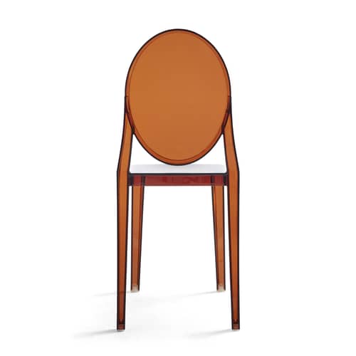 Stapelbarer Stuhl Victoria Ghost plastikmaterial orange / Polycarbonat 2.0 - Kartell - Amber transparent - Polycarbonat 2.0