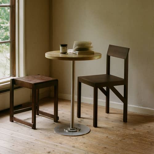 Stool 01 Stool wood brown - Frama  - Dark brown - Birch plywood, Solid birch