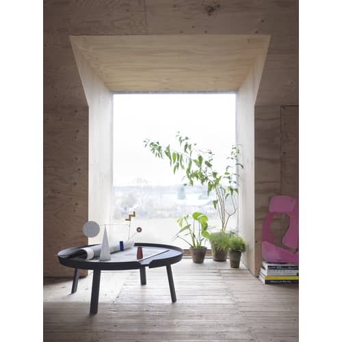 Table basse Around XL / Ø 95 x H 36 cm - Muuto - Blanc - Frêne teinté