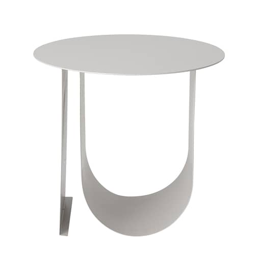 Table d\'appoint Cher métal gris / Ø 43 cm - Porte-revues intégré - Bloomingville - Gris clair - Fer laqué