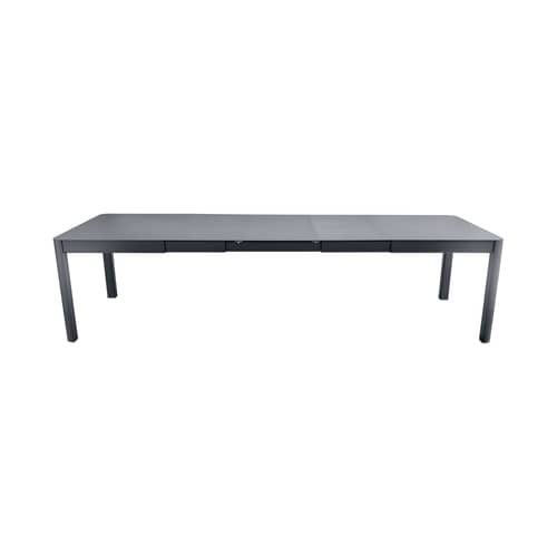 Table à rallonge Ribambelle XL métal gris noir / L 149 à 299 cm - 6 à 14 personnes - Fermob - Carbone - Aluminium laqué