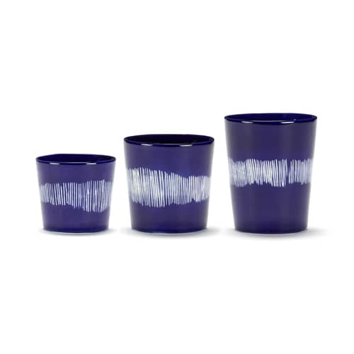 Tasse à espresso Feast / 15 cl - Serax - Traits / Lapis lazuli & blanc - Grès émaillé