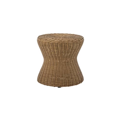 Tavolino d\'appoggio Roccas fibra sintetica marrone / Ø 53 x H 52 cm - Polirotina - Bloomingville - Naturale - Ferro, Polyrattan