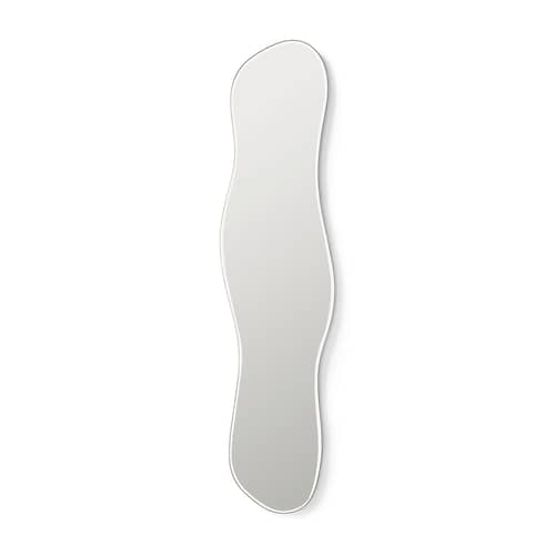 Wandspiegel Pond Full Size metall silber / B 40 x H 164.8 cm - Ferm Living - Chrom dunkel -  Verre miroir, Dunkel verchromtes Zink, Holzfaserplatte