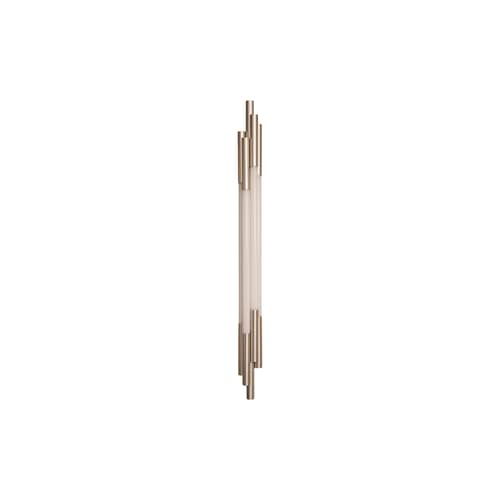 Applique ORG Small verre blanc / LED - L 105 cm - DCW éditions - Nickel & blanc - Aluminium, Verre opalin