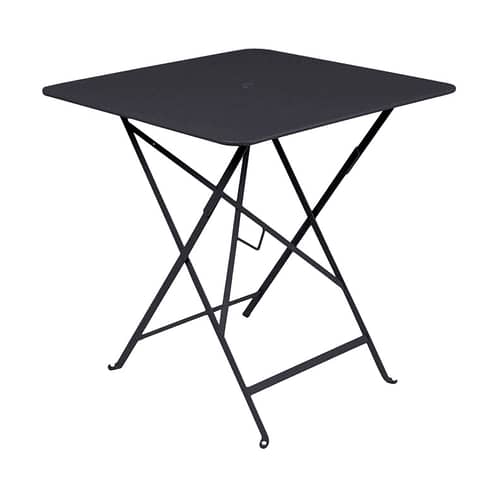 Klapptisch Bistro metall grau / 71 x 71 cm - mit Sonnenschirmloch - Fermob - Anthrazit - lackierter Stahl