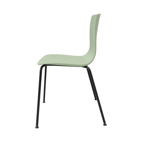 Chaise empilable Aava 02 vert / 4 pieds - Polypropylène recyclé - Arper - Gris-vert - Acier, Polypropylène recyclé