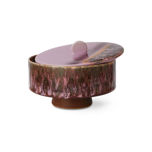 Contenitore ermetico 70s ceramics ceramica multicolore / Ø 14 x H 10 cm - HK LIVING - Esplosione - Gres smaltato