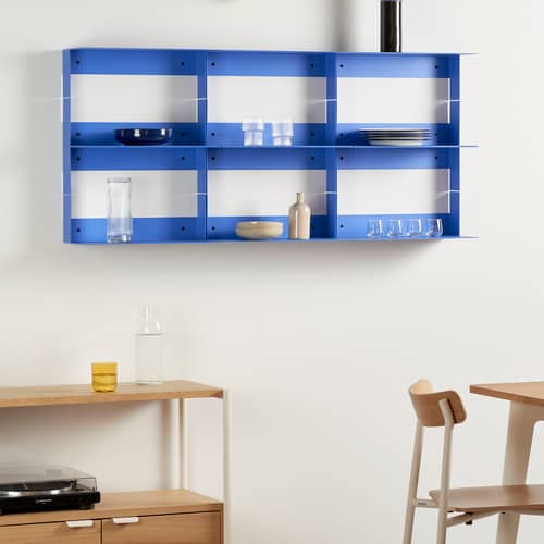 Étagère Pli Floating métal bleu / 45 x 20 cm - TIPTOE - Bleu azur - Acier thermolaqué