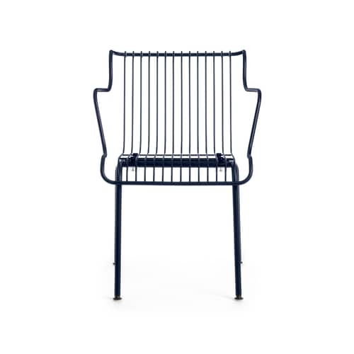Fauteuil de repas empilable South métal bleu / Konstantin Grcic, 2023 - Magis - Bleu nuit - Acier