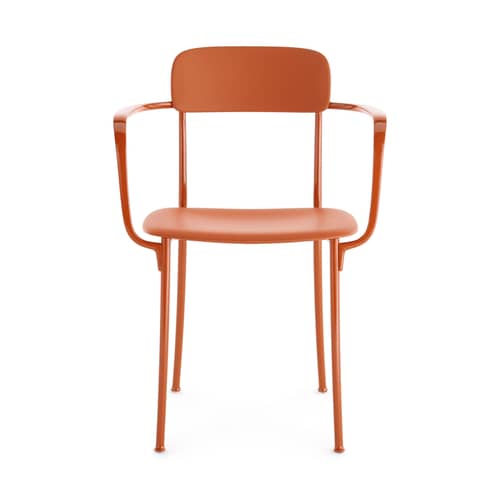 Fauteuil de repas Savoia plastique orange - Kartell - Rouille - Aluminium peint, Technopolymère