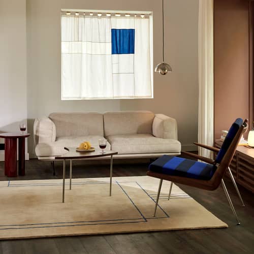 Sofa Inland AV22 textil weiß / 2-Sitzer – L 179 cm - &tradition - Ecru ((Clay-Gewebe 11) - Gewebe, HR-Schaum, Stahl