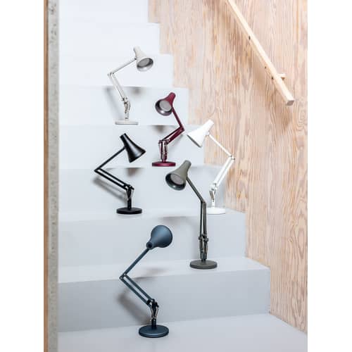Lampada da tavolo 90 Mini Mini LED metallo bianco beige / LED - Collegamento alla rete elettrica o USB - Anglepoise - Biscotto Beige - Acciaio, Alluminio, Ghisa