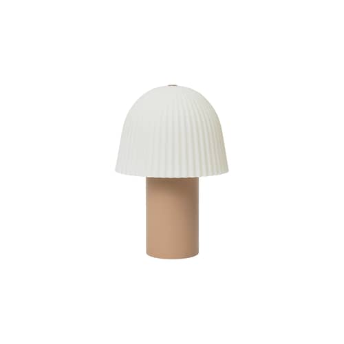 Lampe sans fil rechargeable Frill rose - Ferm Living - Rose poudré / Blanc - Fer laqué, Polyéthylène