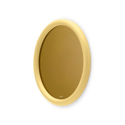 Miroir mural Mirage jaune Halo / Verre coloré - Ø 60 cm - Fatboy - Jaune doux - Polyuréthane, Verre coloré