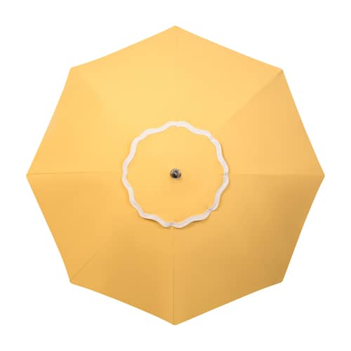 Parasol The Club Riviera / Ø 200 cm - BUSINESS & PLEASURE - Jaune Mimosa / Bord blanc - Aluminium, Fibre de verre, Toile outdoor