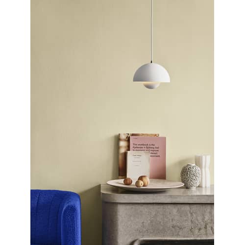 FlowerPot VP1 Pendant metal blue grey / Ø 23 cm - By Verner Panton, 1969 - &tradition - Stone Blue - Lacquered aluminium
