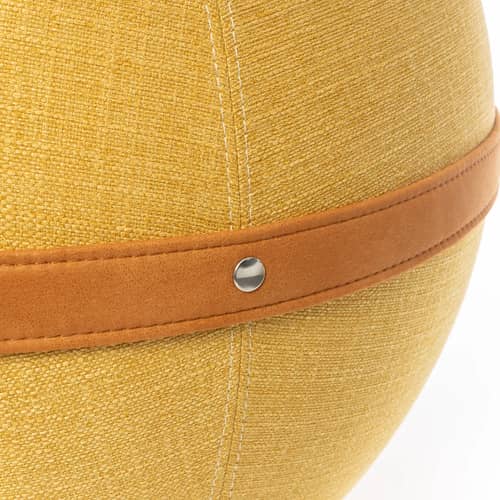 Pouf Original XL jaune / Ergonomique - Ø 65 cm / Tissu chiné - BLOON PARIS - Jaune Maïs - PVC, Tissu polyester chiné