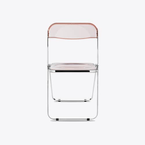Sedia pieghevole Plia materiale plastico rosa / Giancarlo Piretti, 1967 - ANONIMA CASTELLI - Rosa affumicato / Struttura cromata - Acciaio, policarbonato