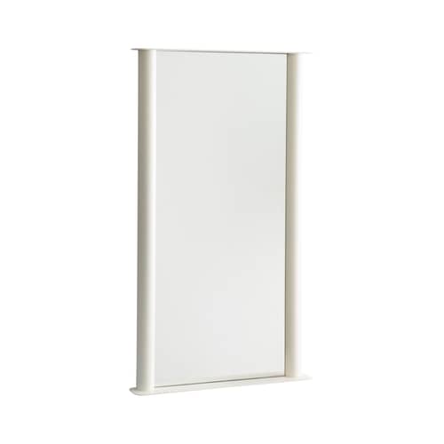 Specchio murale Pipeline Large metallo bianco / L 66 x H 117,5 cm - raawii - Bianco perla - Alluminio, Vetro