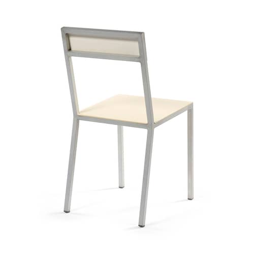 Stuhl Alu Chair metall weiß beige / Aluminium - valerie objects - Sitzfläche elfenbeinfarben / Rückenlehne weiß - Aluminium