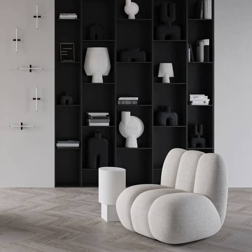 Table d\'appoint Column blanc / Ø 25 x H 50 cm - 101 COPENHAGEN - Blanc (béton fibré) - Béton fibré