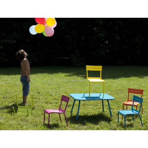 Table enfant Luxembourg Kid métal vert / Table basse - 75 x 55 cm - Fermob - Cactus - Acier laqué