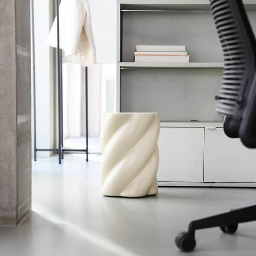 Tabouret Marshmallow blanc / Ø 33 x H 45 cm - & klevering - Blanc cassé - Polyrésine