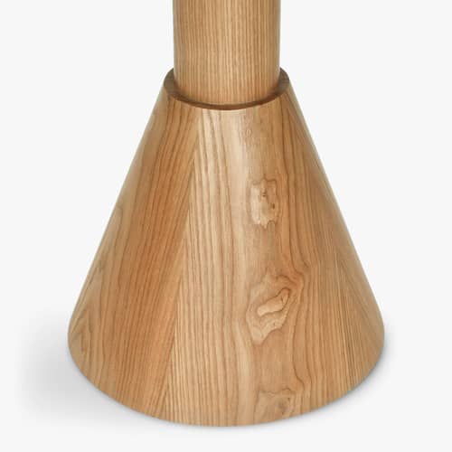 Tavolo quadrato Elba pietra beige / 70 x 70 cm - 2 persone - NV GALLERY - Travertino beige / Frassino chiaro - , Bois composite, Travertino